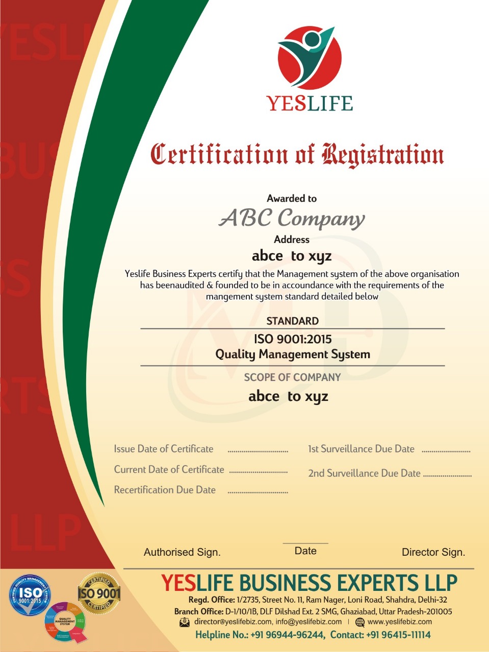 IAF Accredited ISO Certification